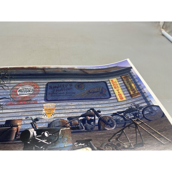 LE GM Harley Davidson motorcycle print artwork signed 22/50 skull 16x12" READ - Picture 6 of 7